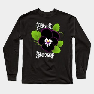 Black & purple pansy – Gothic flower Long Sleeve T-Shirt